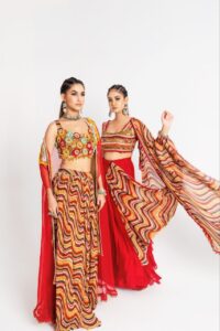 KASHÉ Cape Style Indo-Westerns | Sequins & Beaded Cape Tops by KKASHI