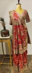 Divine maroon Zardosi  bandhani Saree of  Laddu Gopal – Embellished with Meenakari Elegance
