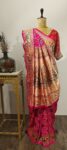 Meenakari Mayuri: Rani Pink Garchola bandhani Saree with Celestial Birds