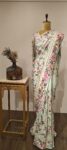 Mint Blossom – Pastel Shade  parsi gara Saree with Intricate Floral