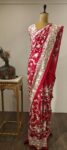 Parsigara Bloom – Timeless Red Saree with Heritage Florals