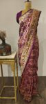 Ethereal Elegance in Wine – Traditional Bandhani Weave