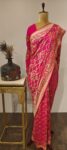 Mayura Leela – Rani Pink Bandhej Saree with Meenakari Birds