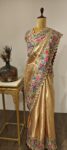 The Heritage Bloom – Gold Tissue Drape with Hand Petit Point Detailing