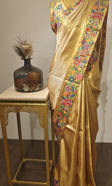 Aurum Aura – Self-Woven Kanchi Saree with Ornamental Detailing