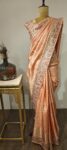 Sitara – Self-Woven Kanchi Saree in Gold with Threaded Blooms