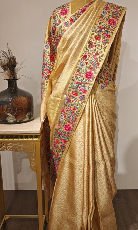 Kanakavalli – Glorious Self-Weave Kanchi with Ornate Floral Edge