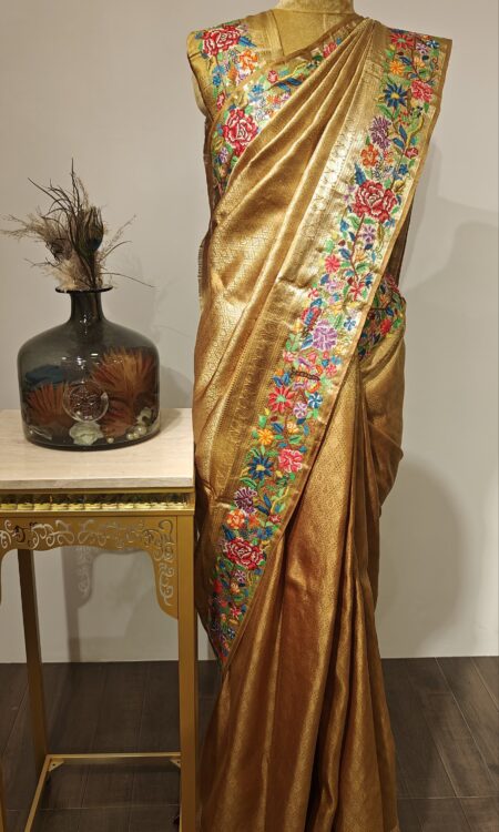 Sahiba – Kanchipuram Zari Saree with Enchanted Floral Borders