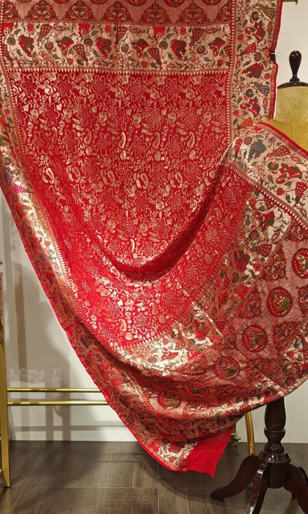 Laal Nritya: Handcrafted Bandhani with Doll Dance Weaves