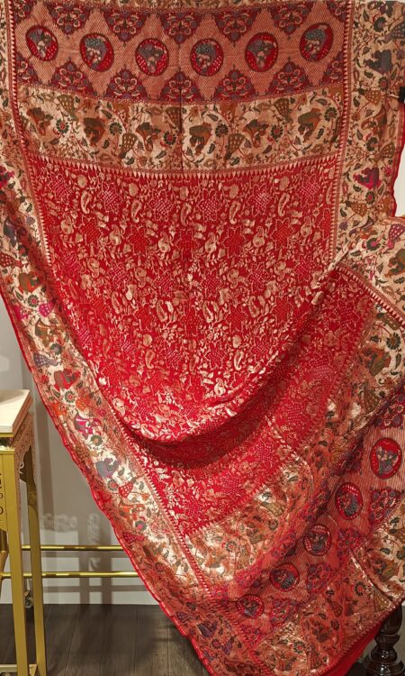 Pushp Leela: Meenakari Floral odhana in Sunshine Hues