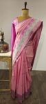 Gulab Baagh:  Pink Silk Drape with  Gold Zari & Forest Tale Border