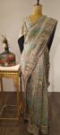 Zarina: Crushed Tissue Elegance with Triangular Mirror Work & Floral Edging"