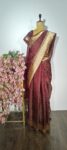 Varnika: Classic Maroon Banarasi Silk with Lustrous Gold Borders