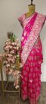 Rajshankh: Rani Pink Banarasi Silk with Woven Conch Motifs