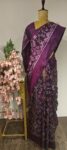 Janani: Purple Handwoven Ikat Saree with Abstract Motif Play