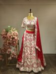 Roshan-e-Parsi – Traditional Red Lehenga Set with Heritage Border Dupatta