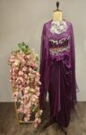 Boho Luxe – purple Cape Set with Coin & Shell Tassel Detailing