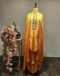 Sage Elegance: Kaftan Cape & Cowl Skirt Fusion