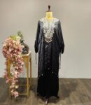 Monochrome Muse Kaftan with Dhoti Style  Skirt