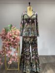 Layla: Fully Threaded Black Ensemble with Jacket & Sparkling Sharara