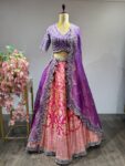 Phool-Rani: Floral Woven Banarasi with Purple Zardozi-Threaded Blouse & Dupatta