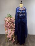 Tribal Bloom – Drape Set with Cape & Hand-Embellished Shell Top