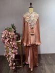 Blush Bloom Drape Skirt & Ornate Cape with Pearl Tassels