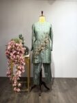 Mint Green Western Co-ord Set with Unique  Work Top