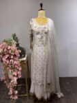 Timeless Whites – Sharara Set with Long-Length Top & Volume Flare