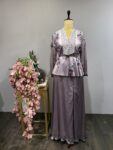 Bead-Embellished Lilac Sharara with Jacket Style Blouse