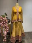 Mustard Peplum Sharara Set with Flowing Silhouette