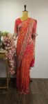 Red to orange Bandhani saree