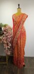 Ombre Orange Bandhani saree