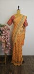 Yellow bandhani saree