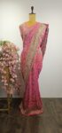 Pink Bandhani saree