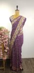 Purple bandhani saree