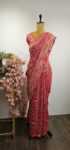 Pink bandhani saree