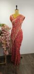 Red bandhani saree