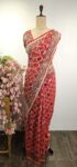 Red colour bandhani saree