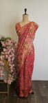 Red colour bandhani saree