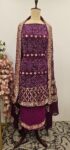 Ombre magenta pink bandhani unstitched suit