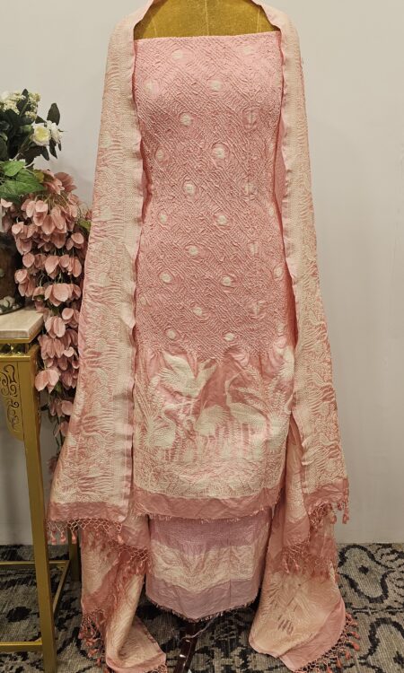 Banarasi Silk bandhani unstitched suit