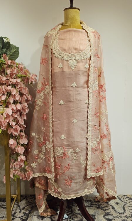 Pastel pink unstitched suit