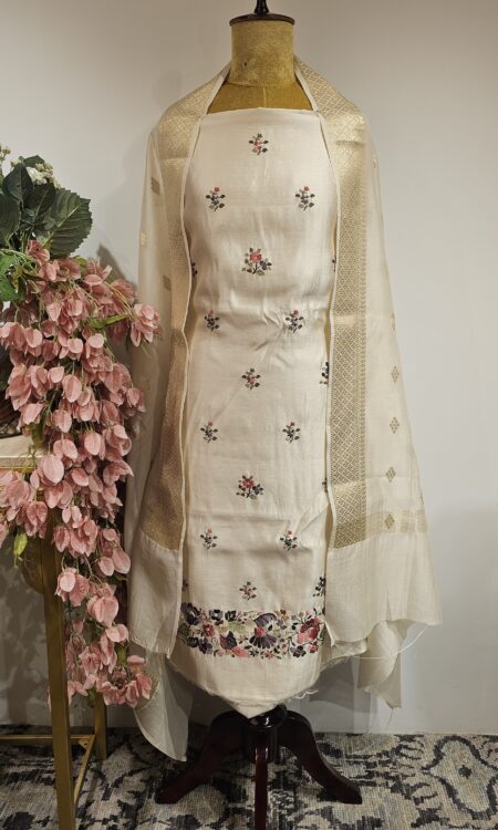 White unstitched suit