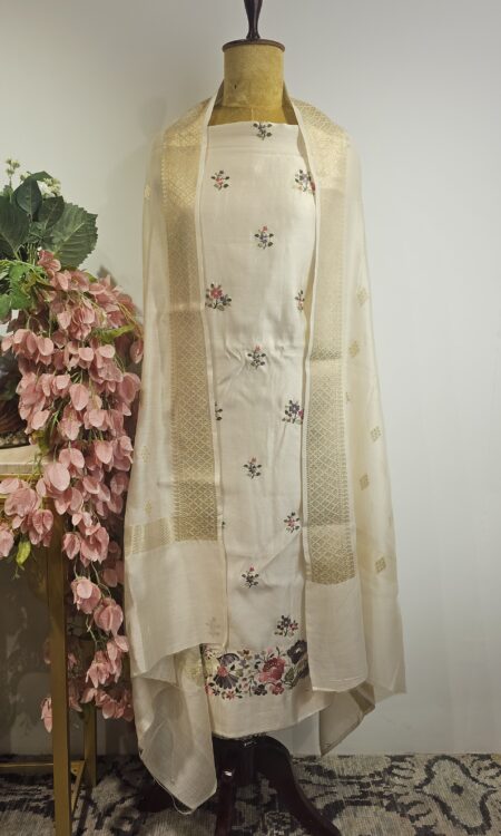 White colour unstitched suit