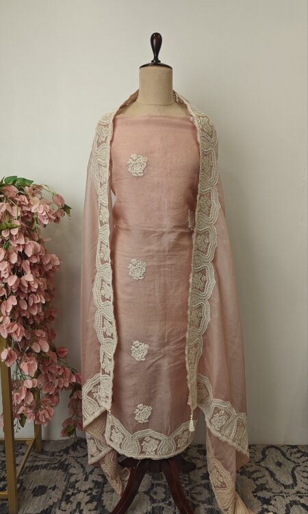 Organza unstitched suit