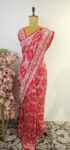 Georgette bandhani with parsi weaving