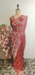 Red colour bandhani saree