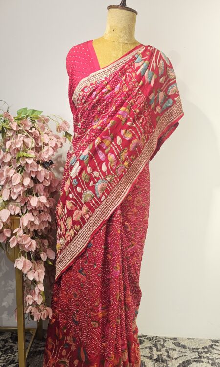 Banaras georgette with floral border