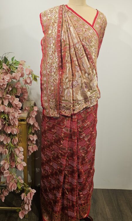 Georgette bandhani saree